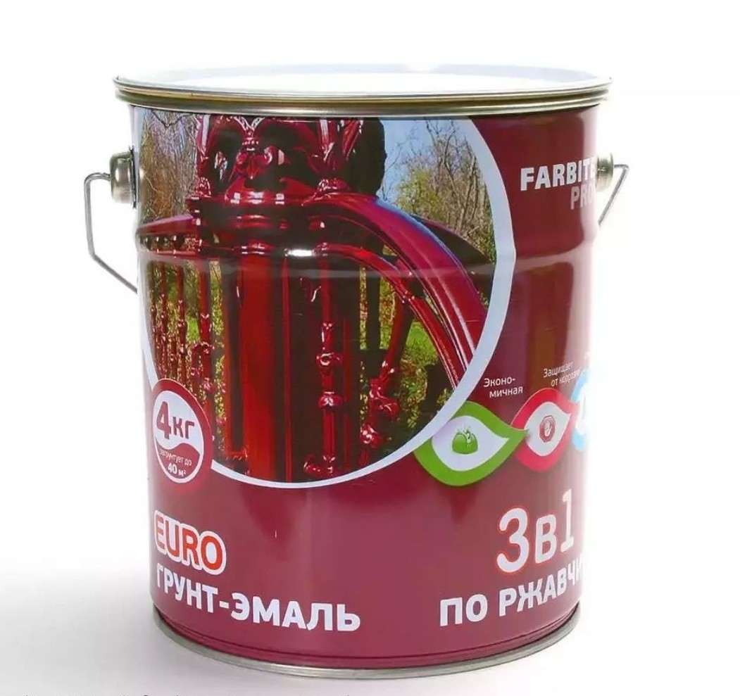 Грунт-эмаль OLECOLOR по ржавчине коричневый 8017 4кг4300007445- купить в АПлайн