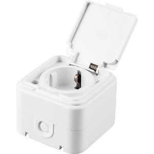 Розетка "Брест" 1 ОП белая в сборе с заземлением с крышкой 16А Stekker PST16-21-44 32740