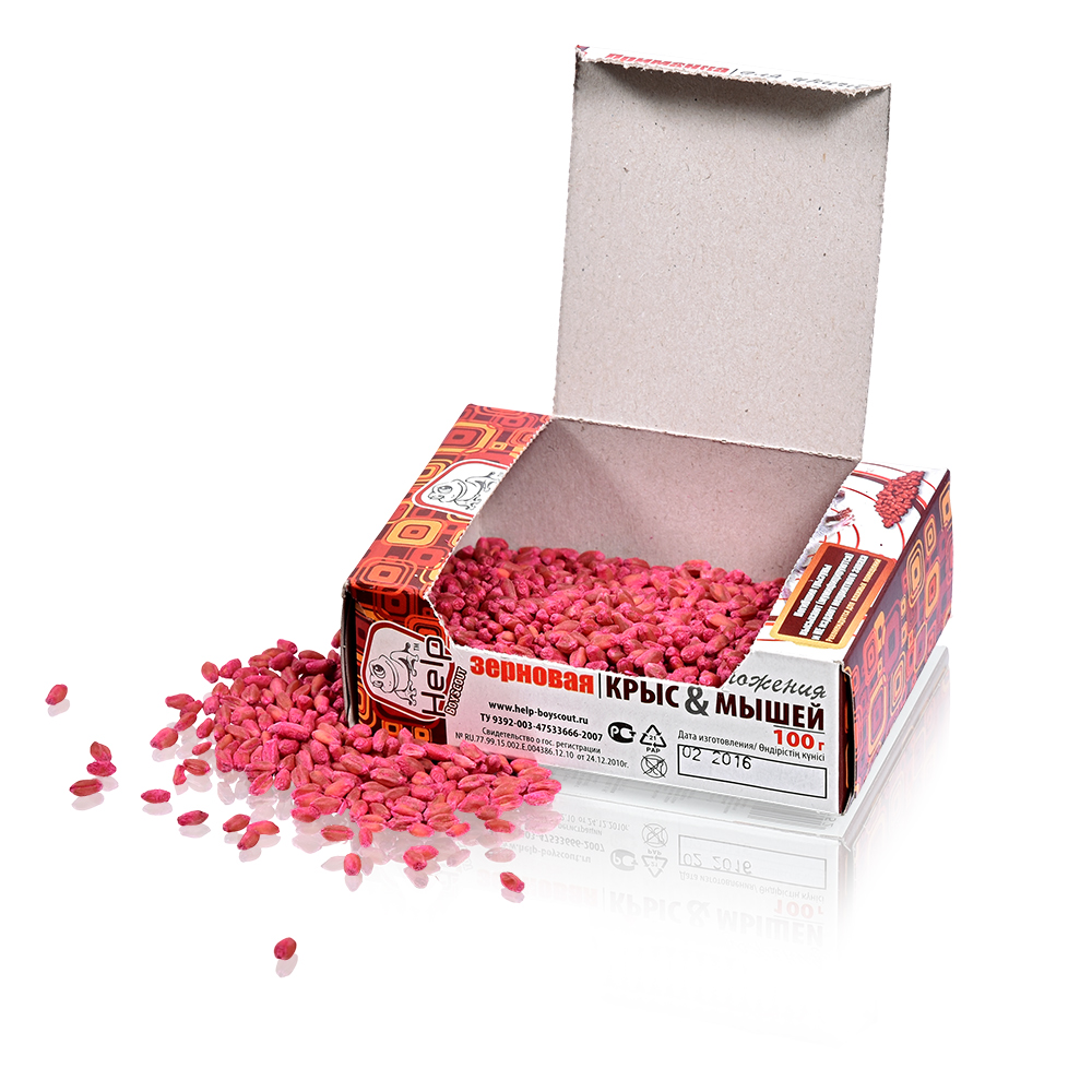 Приманка зерновая для уничтожения крыс и мышей 100 гр HELP 80262 
