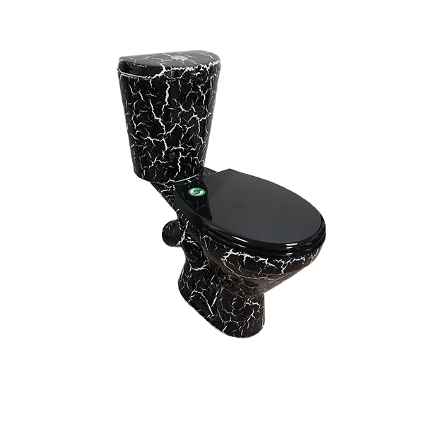 Унитаз-компакт "ЭЛЕГАНТ" ROSA черный кракелюр ниж. под. прямой выпуск с арматурой и сид. (г. Киров)