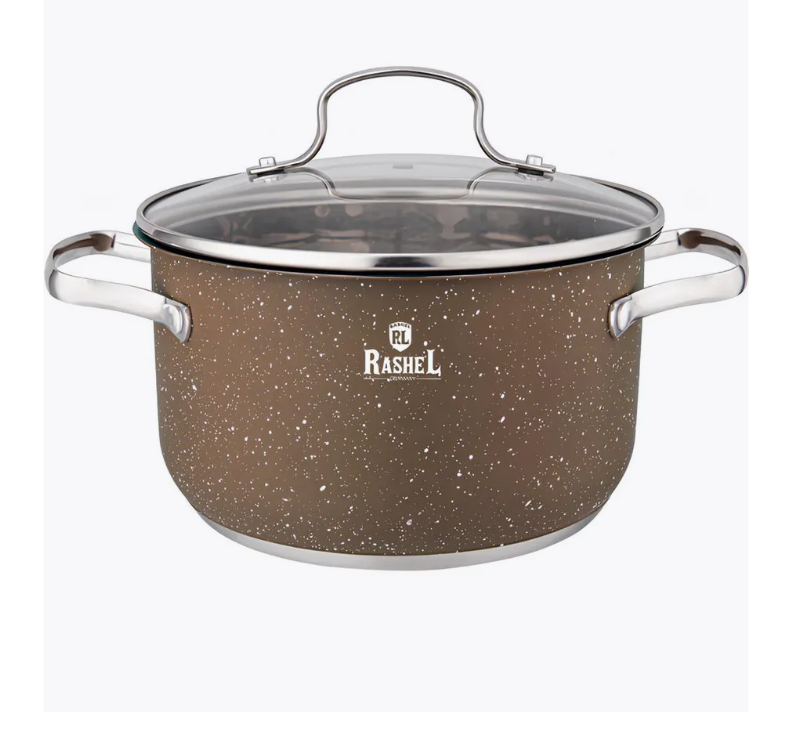 Кастрюля нерж. Rashel 2,6л коричневый гранит R-206z
