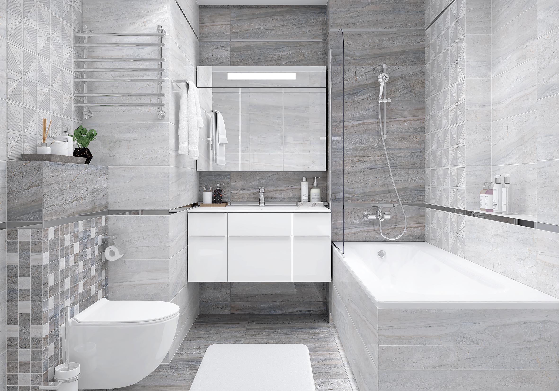 Плитка облицовочная Moon светло-серый 25х75см