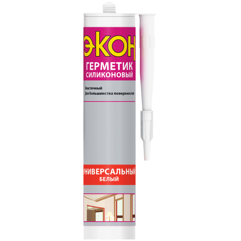 Герметик силиконовый универсальный ЭКОН белый 280мл /2229431/