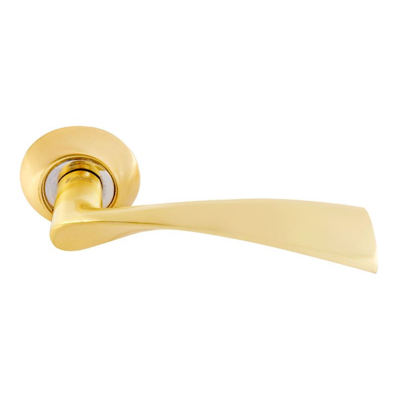 Ручки дверные на розетке матовое золото "НОРА" AL 100A AL круглое осн._