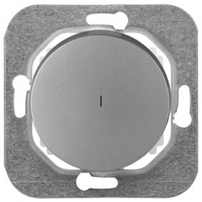 Выключатель "Ретро Прованс" 1 СП серебро круглый механизм с индикатором Bylectrica С110-3307 (477)