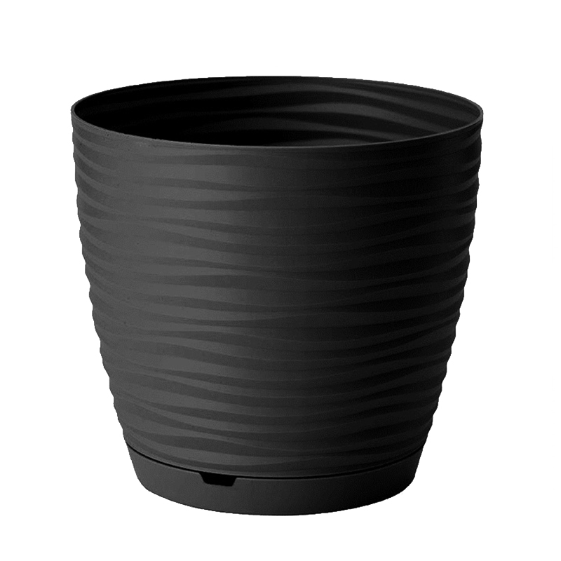 Горшок для цветов "Saffron" D225мм 5,4л с поддоном черный 221610330/02