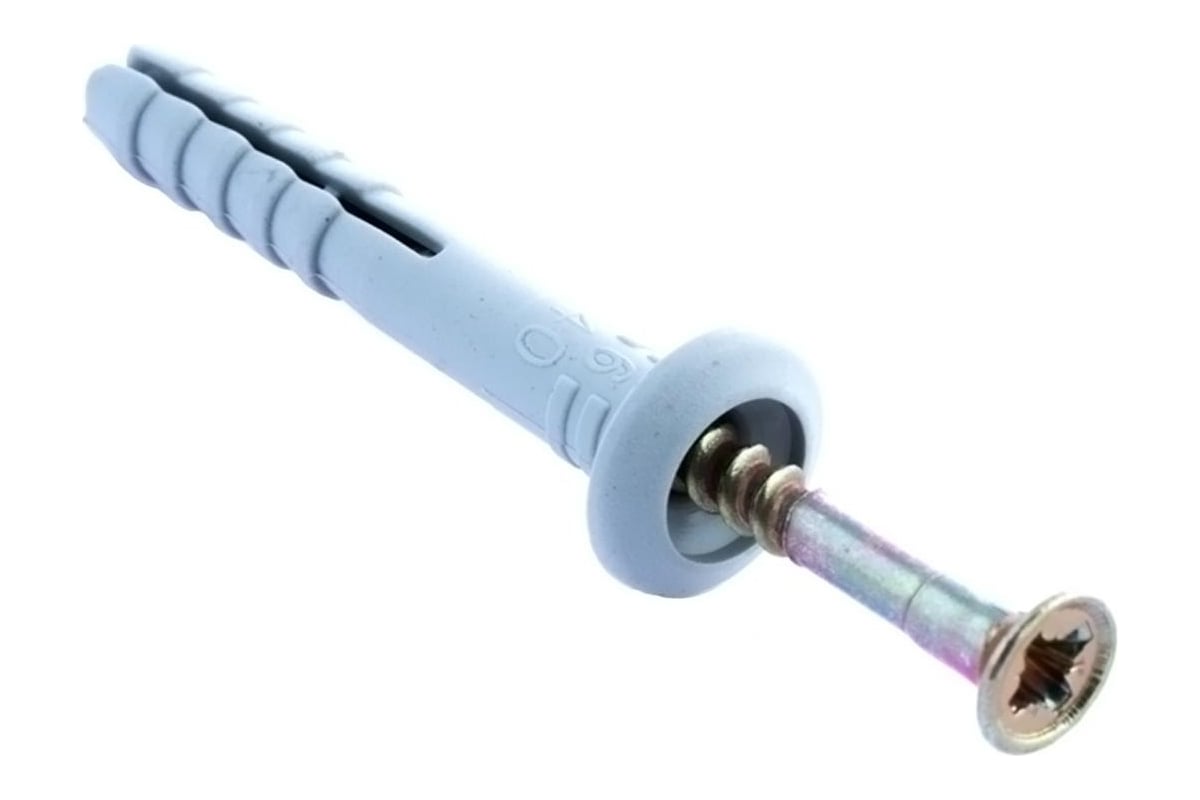 Дюбель-гвоздь грибовидный бортик 6х40 пакет (16шт) BISKREP