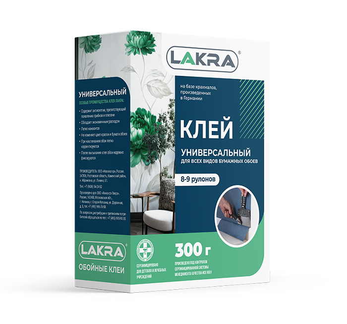 Клей обойный ЛАКРА универсальный 300г Лк-00003800Лк-00003800- купить в АПлайн