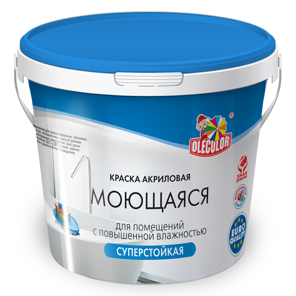 Краска в/д OLECOLOR акриловая моющаяся База А 14кг4300006578- купить в АПлайн