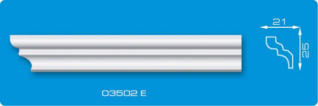 Плинтус потолочный экструзионный "Лагом" 03502Е 2м DESC-203502-WH-0090DESC-203502-WH-0090- купить в АПлайн