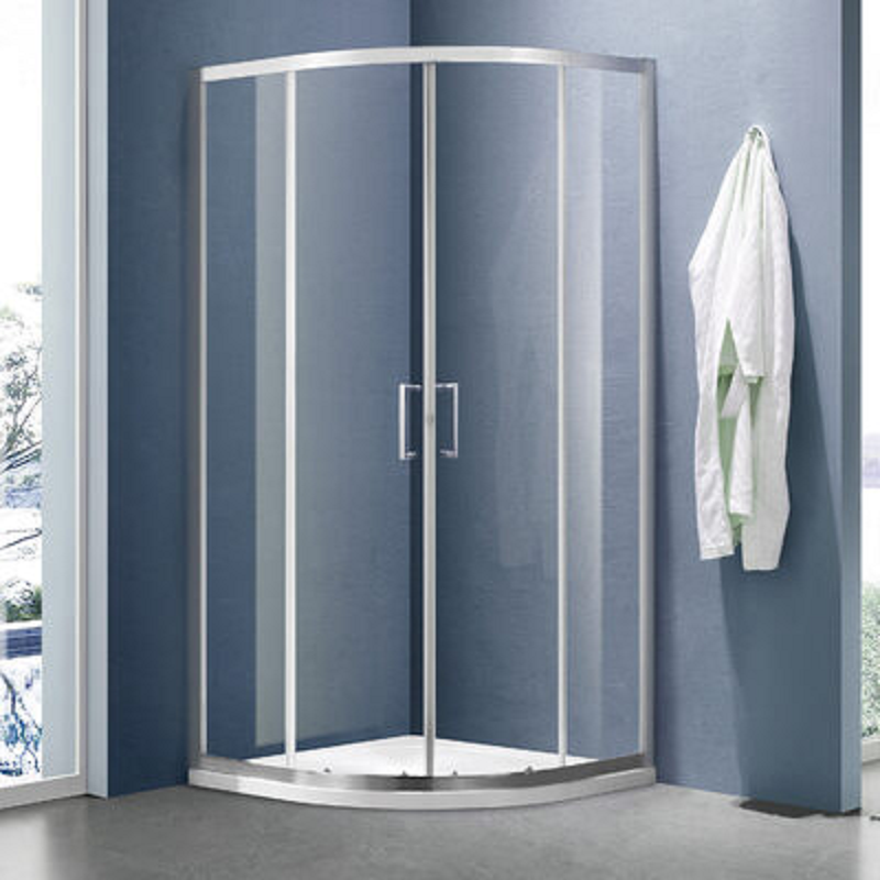 Душевое ограждение SANTREK AQUA Lea-R-900-C-Brushed 900*900*1850 Радиус стекло Прозр 5мм, Сатин