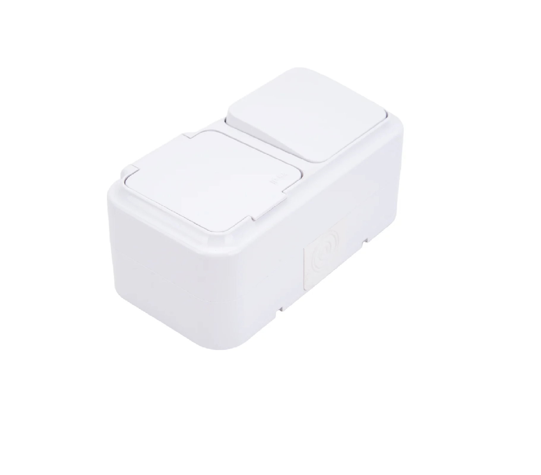 Блок комбин. ОП "Пралеска" белый (1выкл.+роз. с заземл. с крышкой) 16А IP54 Bylectrica В-РЦ-657