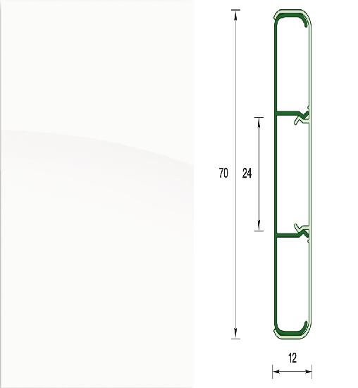 Наличник "Деконика" с кабель-каналом 70мм 2,2м, 001-G(О) Белый глянцевый