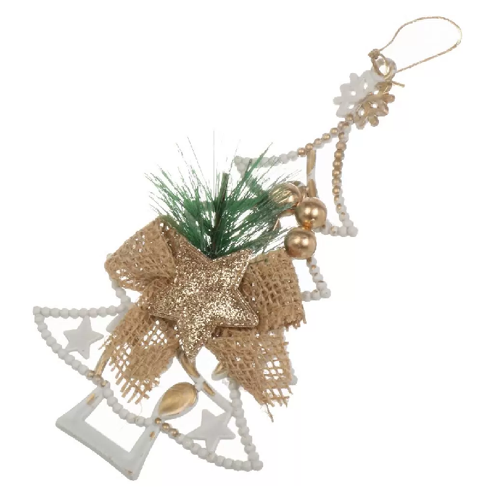 Елочное украшение пласт. Ель бежево-зеленое 16х10см Y4-8500 478906 - Y4-8500 478906 - купить в АПлайн