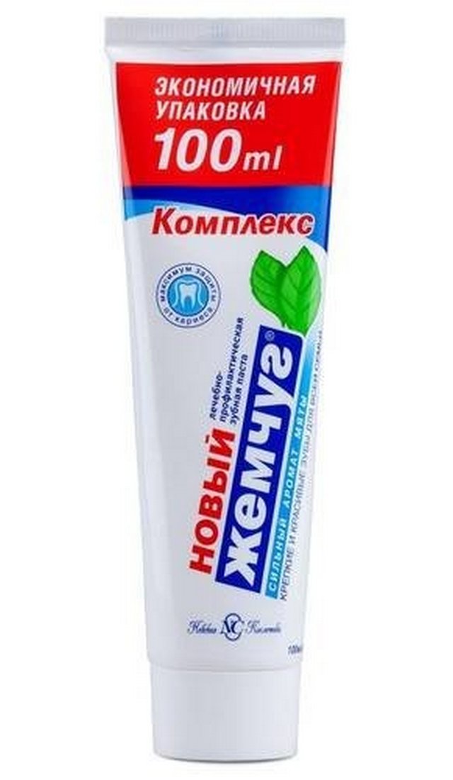 Паста зубная НОВЫЙ ЖЕМЧУГ 100мл сильный аромат мяты