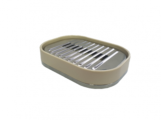 Мыльница пласт."LENOX" овальная Бежевая D13х3см арт. М-Е32-09/1