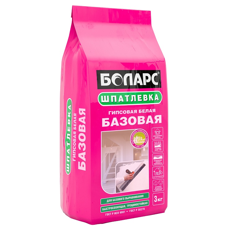 Шпатлевка "Боларс" Базовая гипсовая 3кг