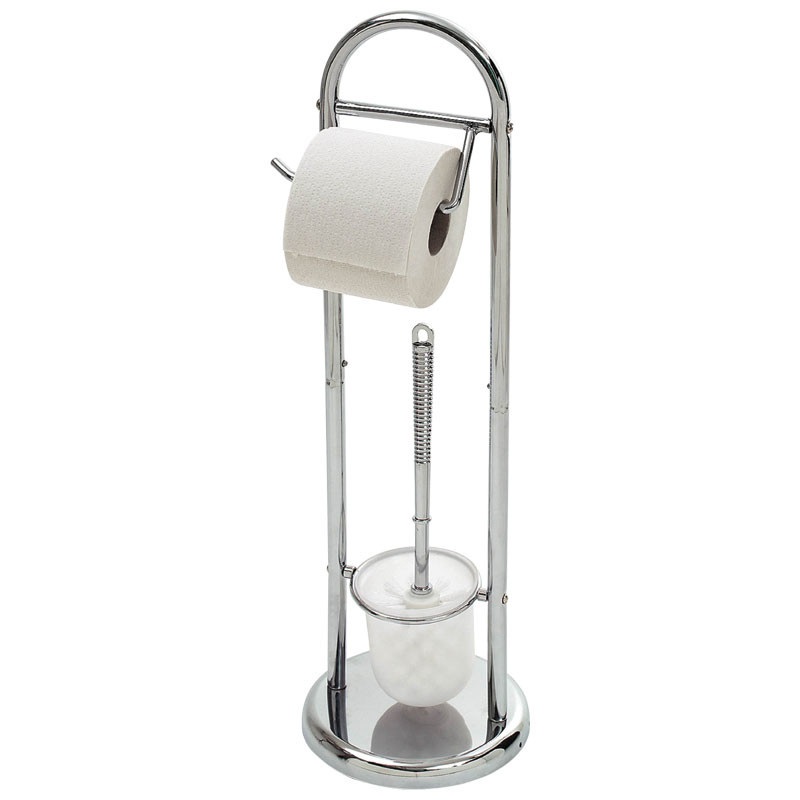 Стойка напольная "РЫЖИЙ КОТ" с держателем для туалетной бумаги и ершиком В0813 /002670