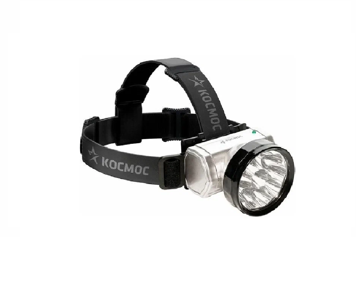 Фонарь налобный КОСМОС H10LED (акк. 3xR6 1.2V 0.3Ah) 10св/д (140lm),серебр./пластик, встр. з/у /706/