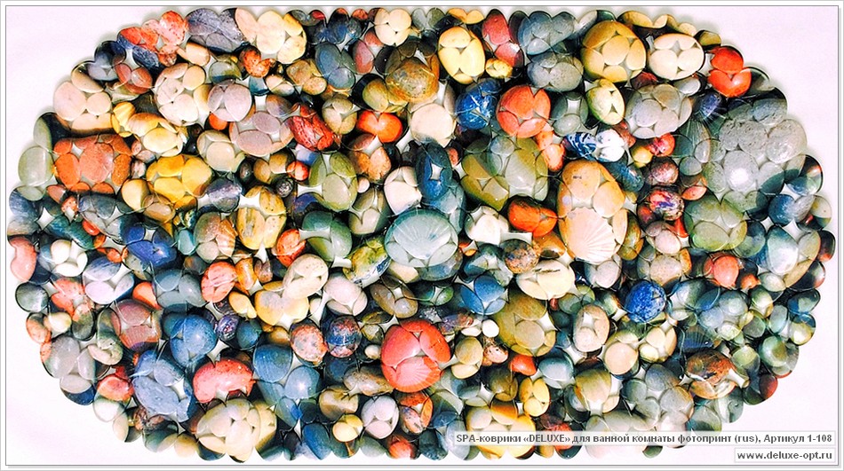 Коврик SPA фотопринт овал 69Х39/67Х36 Серая галька арт.14-108