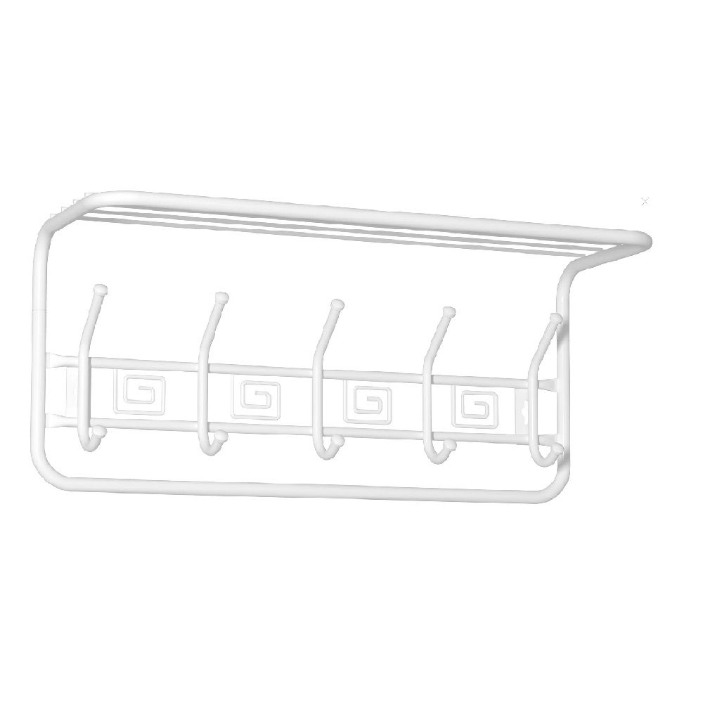 Вешалка металл. 60см с полкой белая ВСП 6 Б
