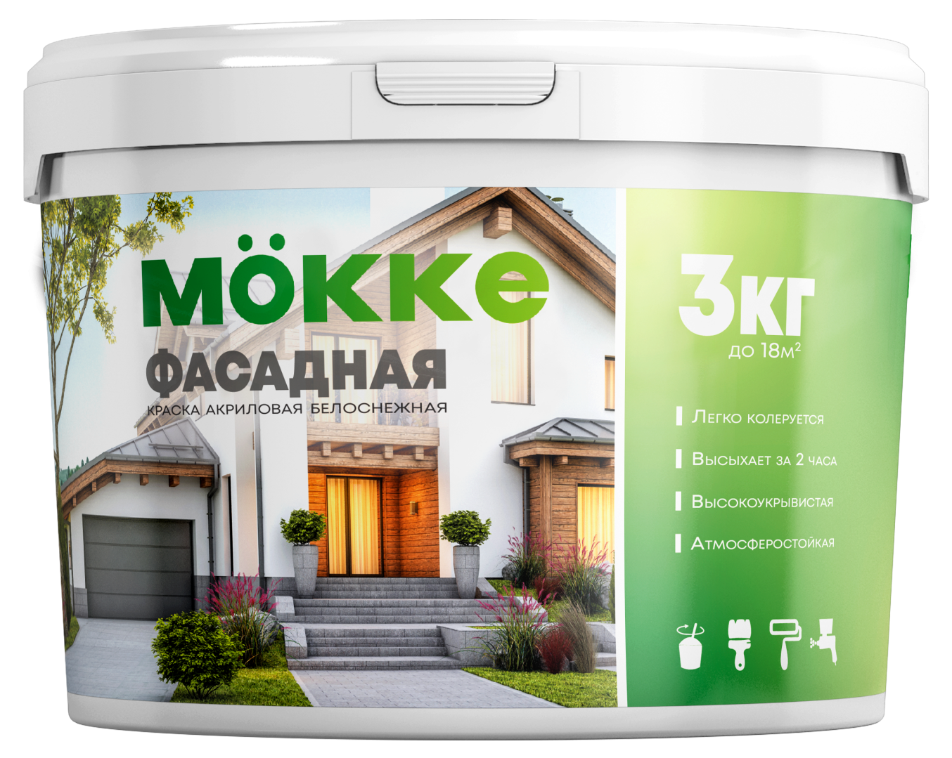 Краска в/д MÖKKE STROY фасадная акриловая 3кг