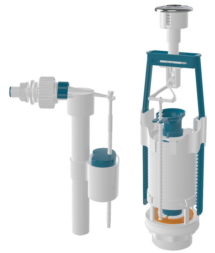 Выпускной механизм для смыв.бачка с клап. бок.подачи воды 1/2" материал мембр. силикон SA436-6 ZEGOR