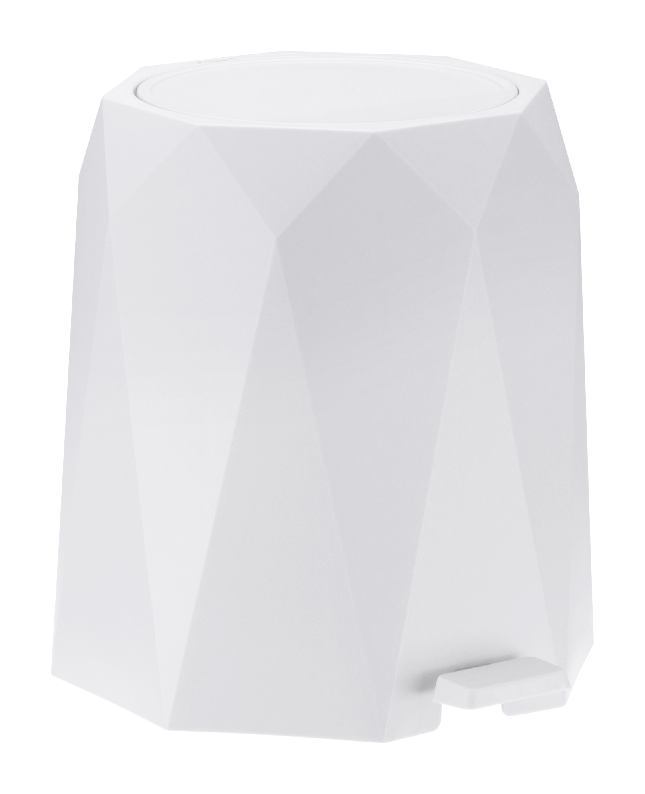 Контейнер для мусора пласт. ПРИЗМА 4,5л белый с педалью М2482 