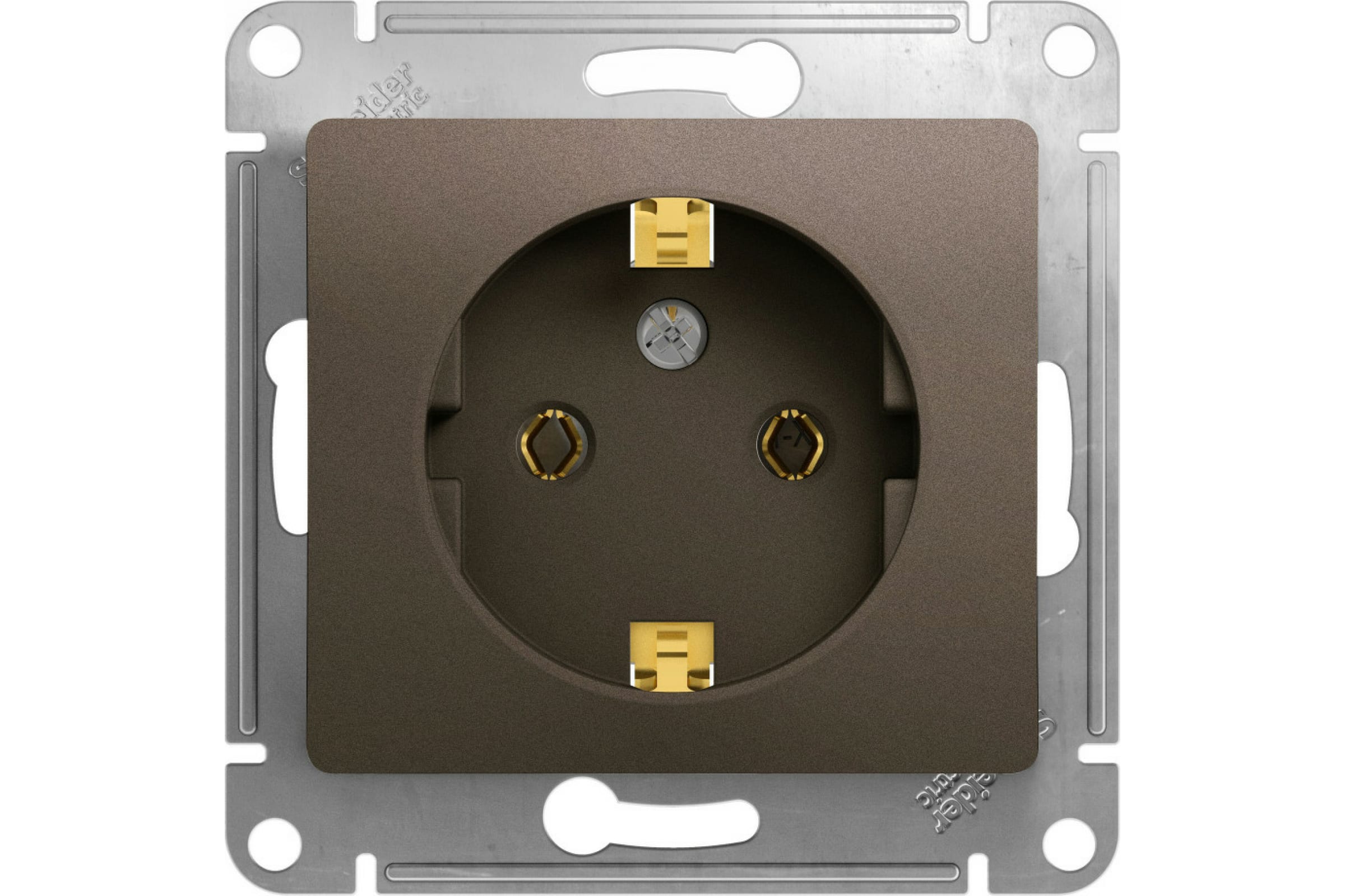 Розетка "Glossa" 1 СП шоколад механизм без заземлением GSL000843 (033)