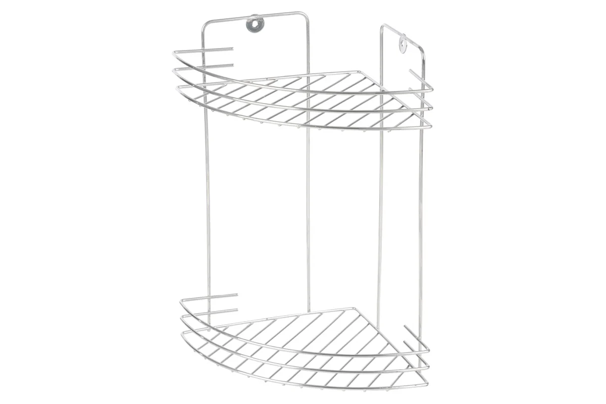 Полка угловая двухъярусная Vento 19х19х30 см хром (12/1) Рыжий кот арт.92976  - 92976 - купить в АПлайн