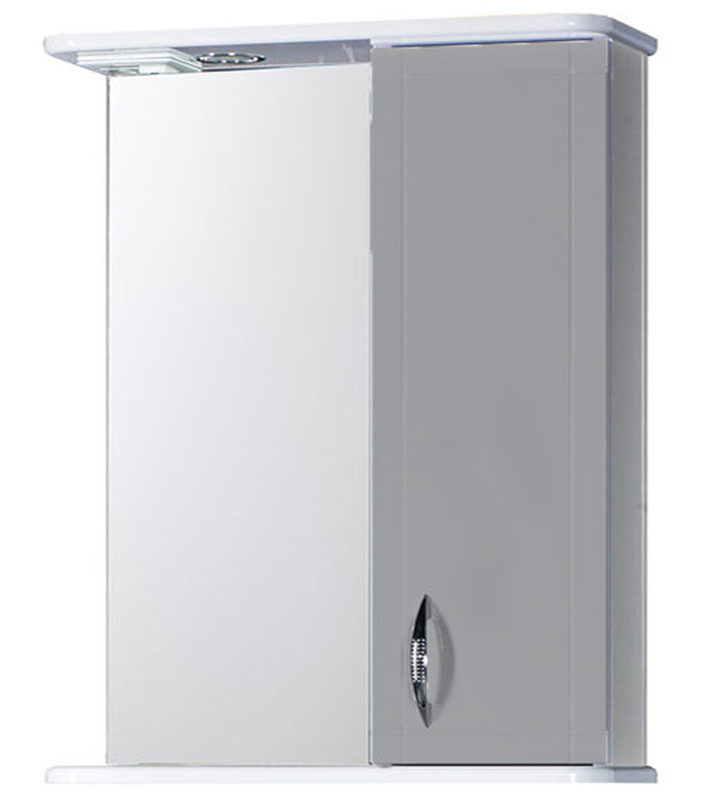 Зеркало-шкаф SANTREK HOME "Мальта-60" серое матовое правое 600х725х180 мм 314243