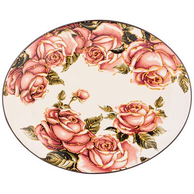 БЛЮДО КЕРАМ. LEFARD "КОРЕЙСКАЯ РОЗА"  ОВАЛЬНОЕ 31,5*25,5*3СМ 358-1700