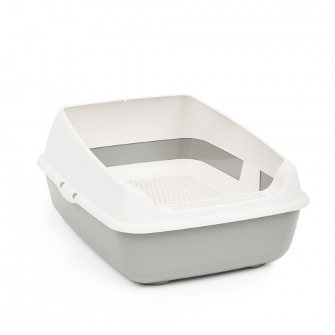 Лоток пласт. ALTA для кошек с высокими бортами и сеткой бежевый М8574