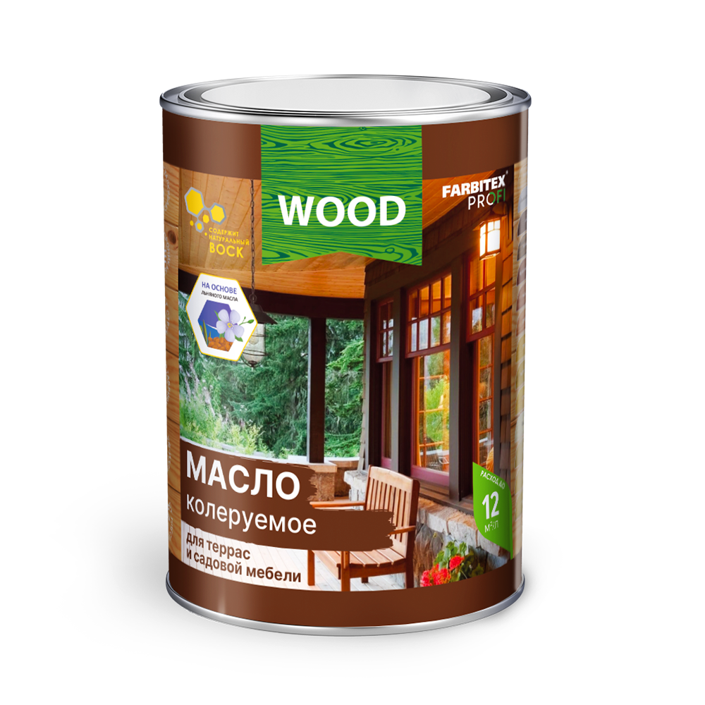 Масло колеруемое FARBITEX PROFI WOOD для террас и садовой мебели белый 0,75л - 4300016562 - купить в АПлайн