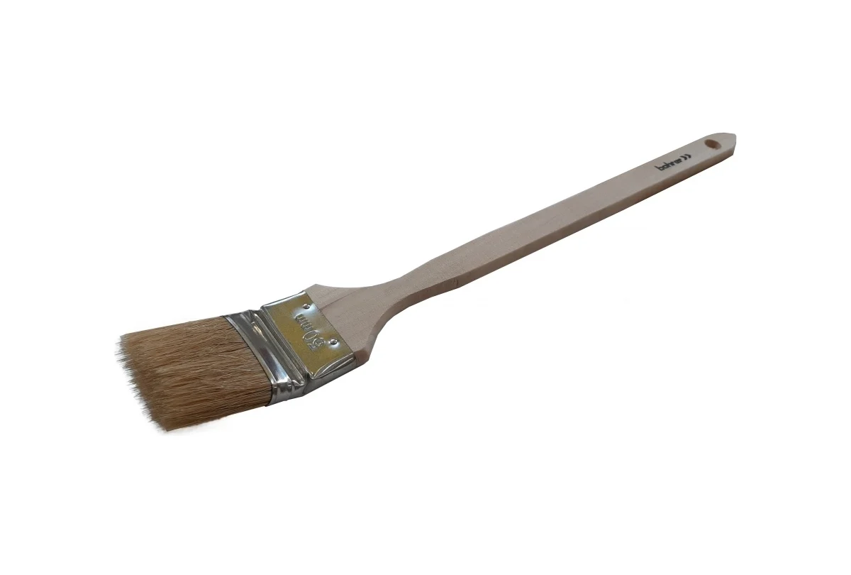 Кисть радиаторная №1 "Стандарт" (25 мм) натур. щетина, дерев.ручка Biber 31171