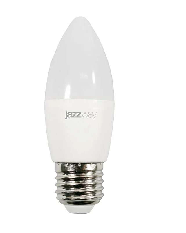 Лампа светодиод. Е27 "Jazzway" C37 7Вт 5000К холодгный свет свеча1027849-2- купить в АПлайн