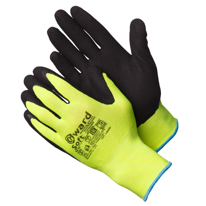 Перчатки нейлоновые Gward Soft со вспененным латексным покрытием L2006 р.9