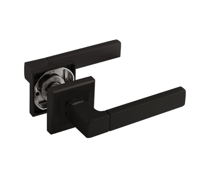 Ручка дверная на розетке НОРА-М ISPARUS AL П109K (квадрат) черный