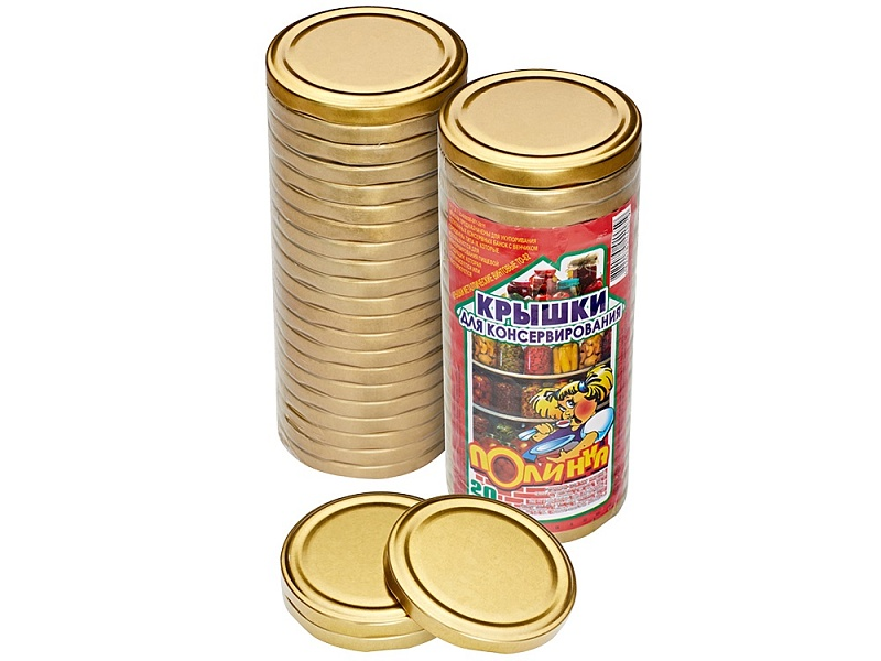 Крышки винтовые Автоклавная Твист-офф D=82мм 20шт/уп золотистые 112589112589- купить в АПлайн