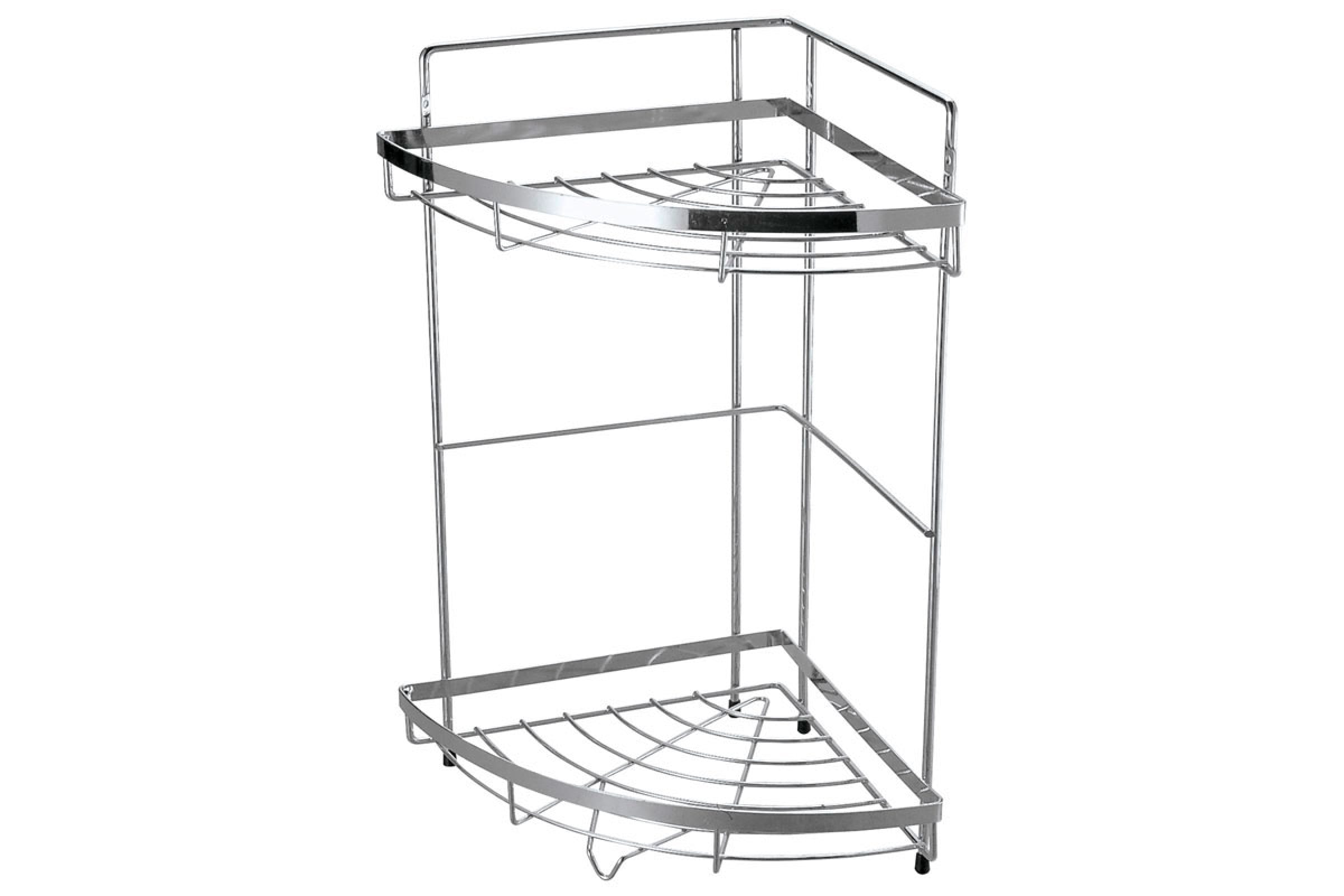 Полка для ванной "РЫЖИЙ КОТ" угловая 2-х ярусная СОZY-CR-2  24,5х24,5х38см арт.312067