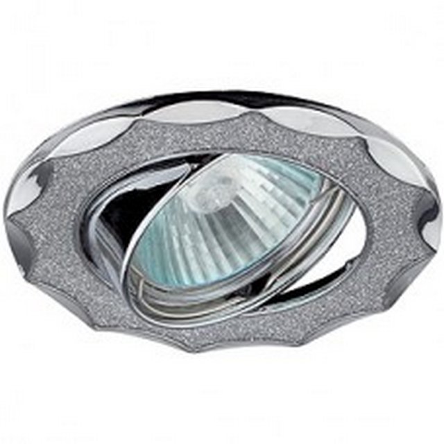 Светильник встр. GU5.3 "Эра" DK17 CH/SH SL MR1612V/220V 50W "звезда стекл.крошкой" хром/сер. /401/