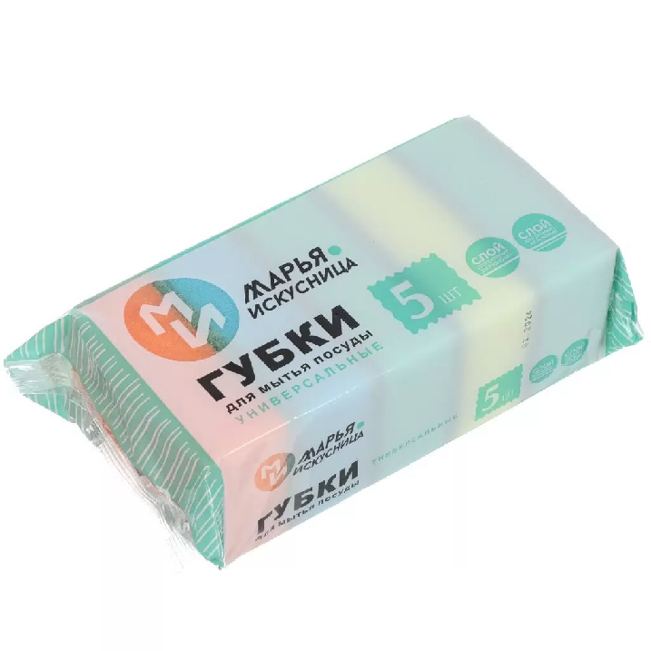 Губка для посуды Марья Искусница Maxi флексопечать 5шт 386712
