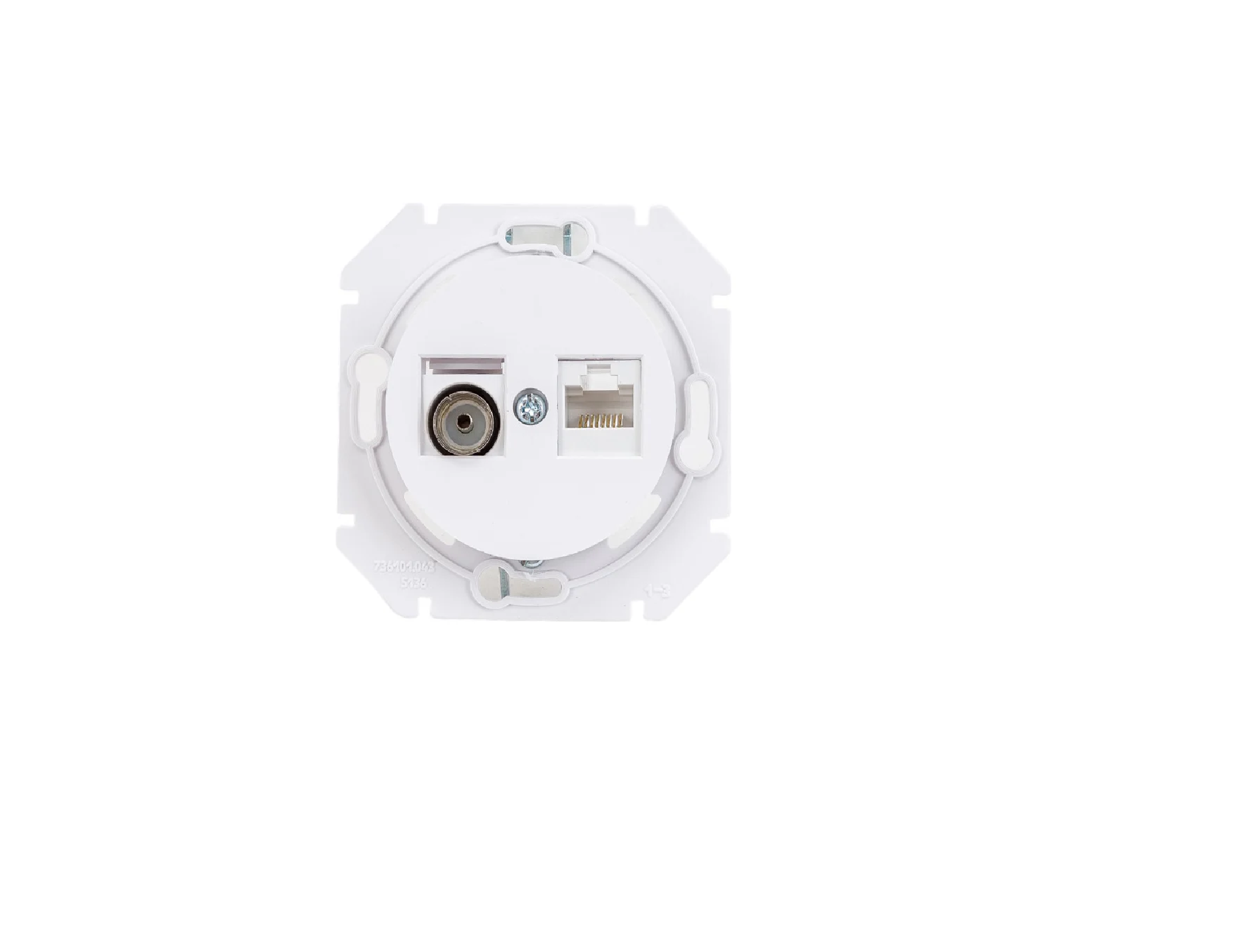 Розетка "Ретро Прованс" 2 СП белая компьютерная механизм RJ-45+TV Bylectrica ТК-6351 (542)