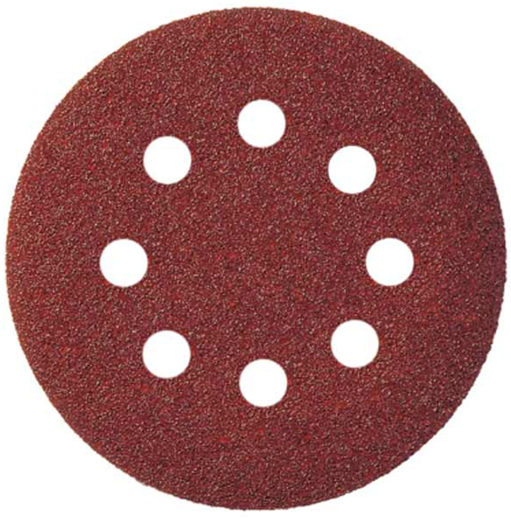 Круг шлифовальный липучка с отверстиями 125мм Р180 5шт.Бибер 70687