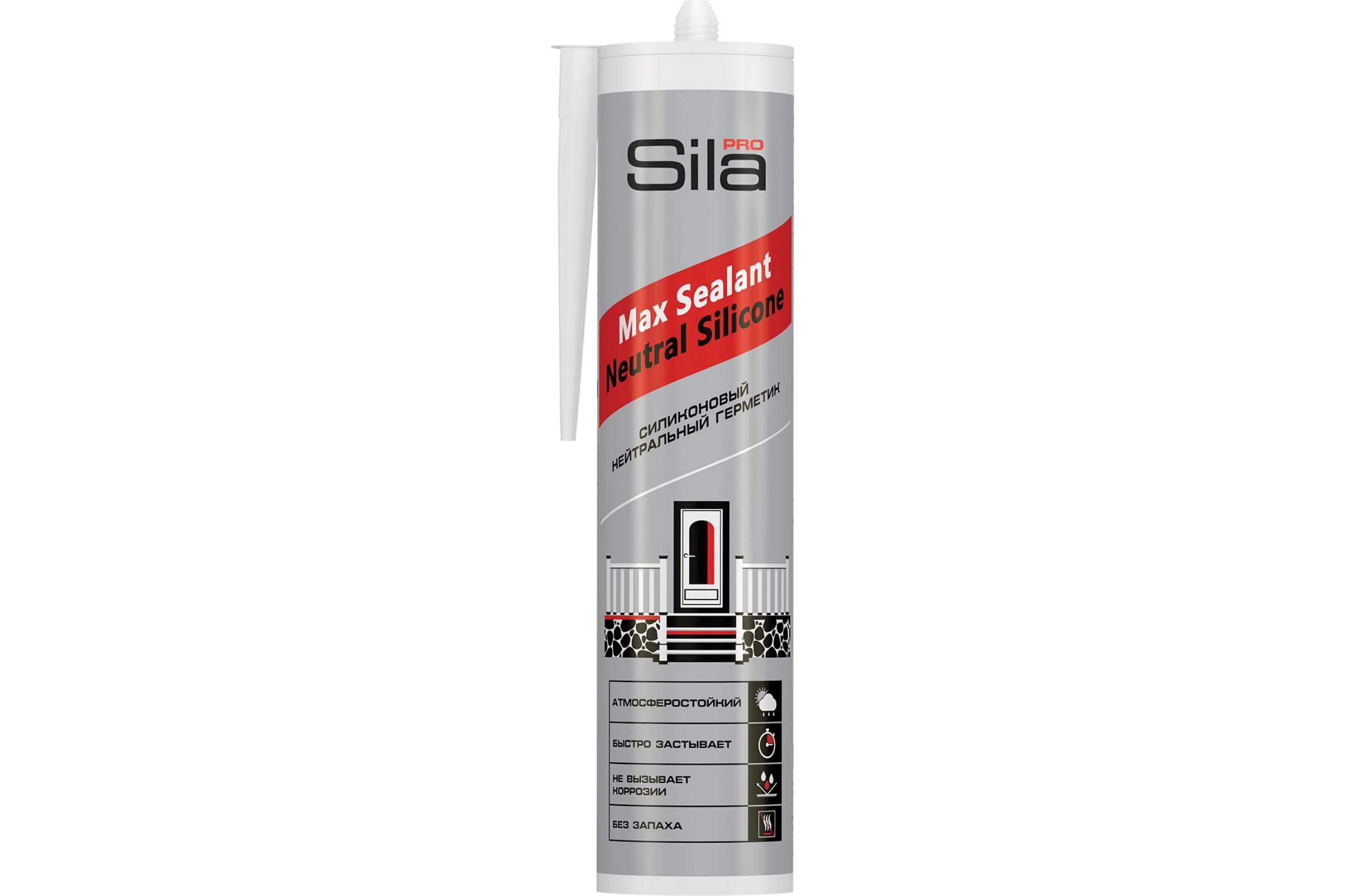 Герметик силиконовый нейтральный Sila PRO Max Sealant белый 290мл / SSNEWH0290