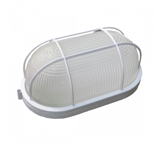 СВЕТИЛЬНИК ПЫЛЕВЛАГОЗАЩ. ОВАЛЬНЫЙ БЕЛЫЙ 60ВТ C РЕШЕТКОЙ IP54 SV0107-0051