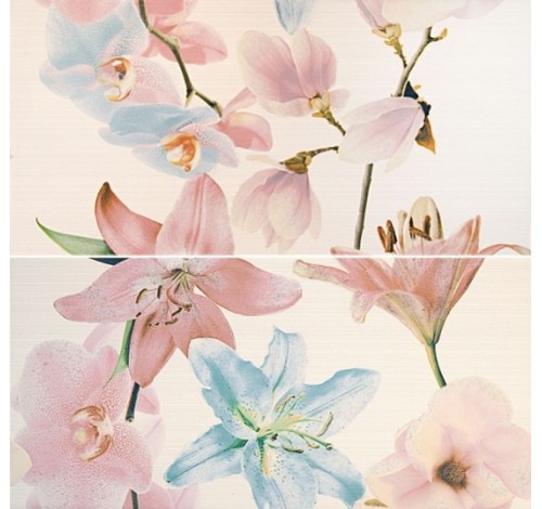 Панно из 2 плиток Белла флауер 1604-0030 39,8х39,8см