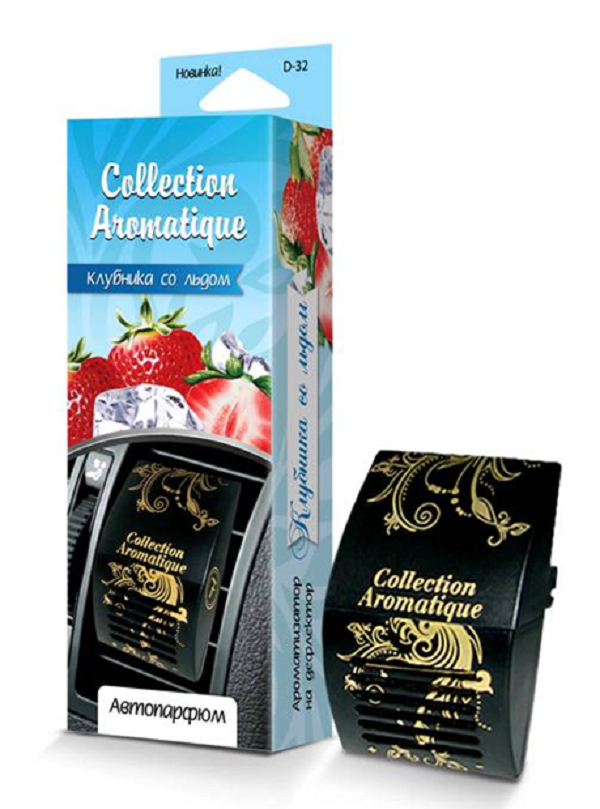 Ароматизатор в дефлектор FOUETTE COLLECTION AROMATIQUE клубника со льдом 