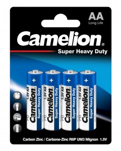 Элемент питания АА (R6) солевой SUPER BLUE Camelion 4шт.e3215- купить в АПлайн