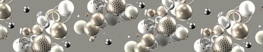 Панель-фартук Шары хром фотопечать Light М ФФ 490 600х2000мм